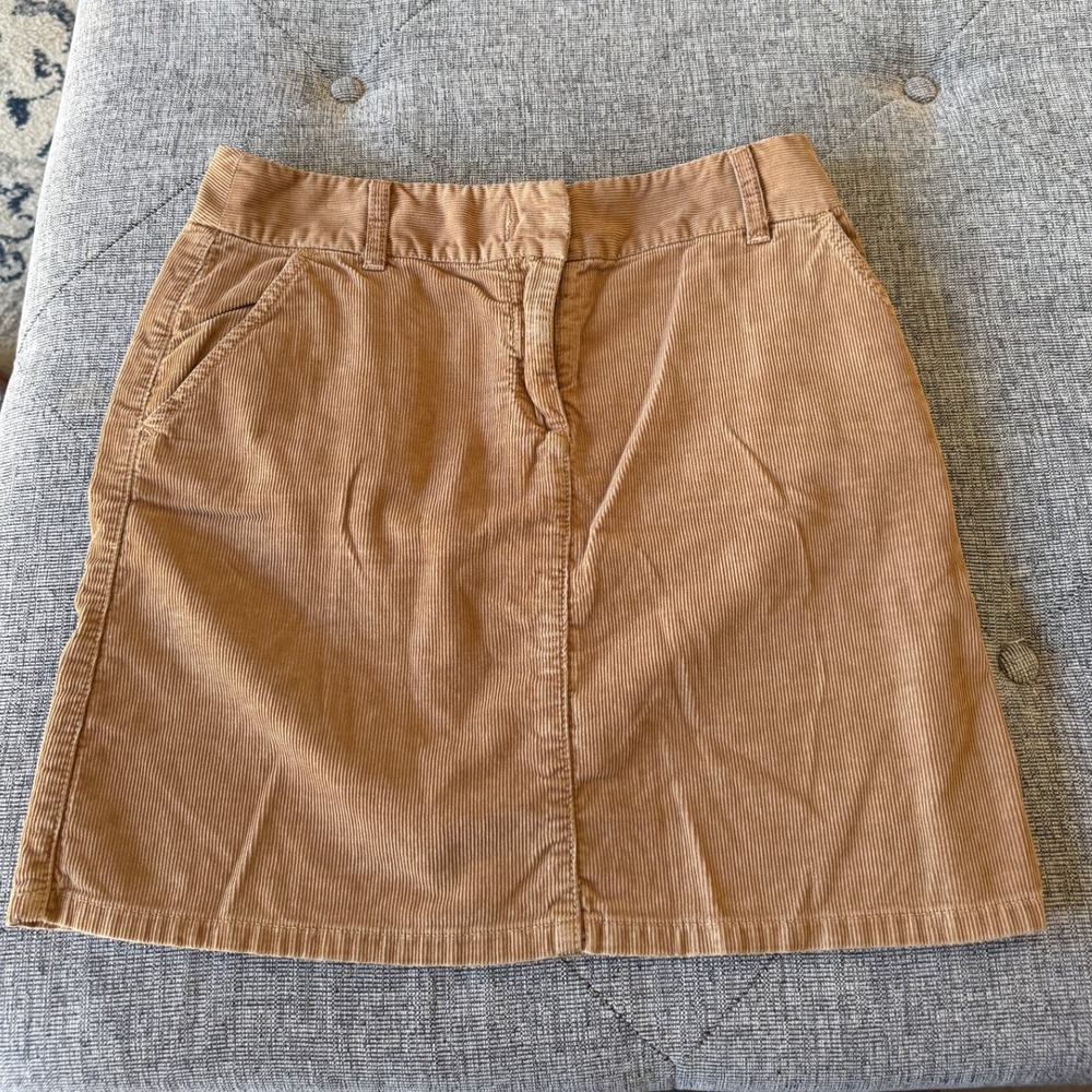 J.Crew Tan Brown Corduroy Mini Skirt Size 2 Cotton Fine Wale Preppy RN77388